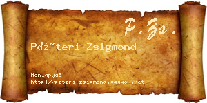 Péteri Zsigmond névjegykártya